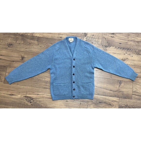Vintage Arrow 3-ply Cardigan Sweater Size Medium M Lambswool, Pockets - Picture 1 of 6